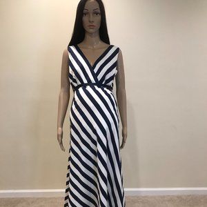 Jessica Simpson Navy Blue/White Maternity Dress